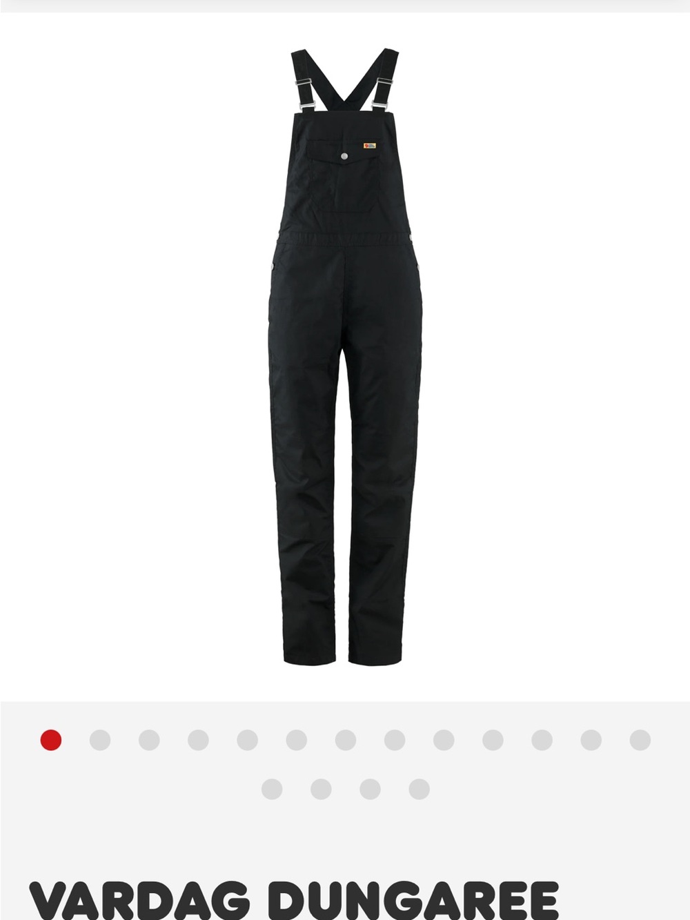 Fjallraven Black Vardag Dungaree Overalls